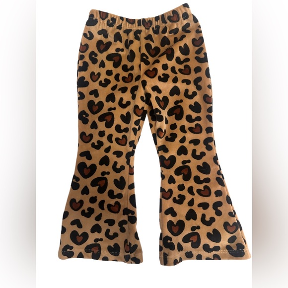 btween Black Top with Gold Accent and Leopard Flare Pants - Picture 5 of 6